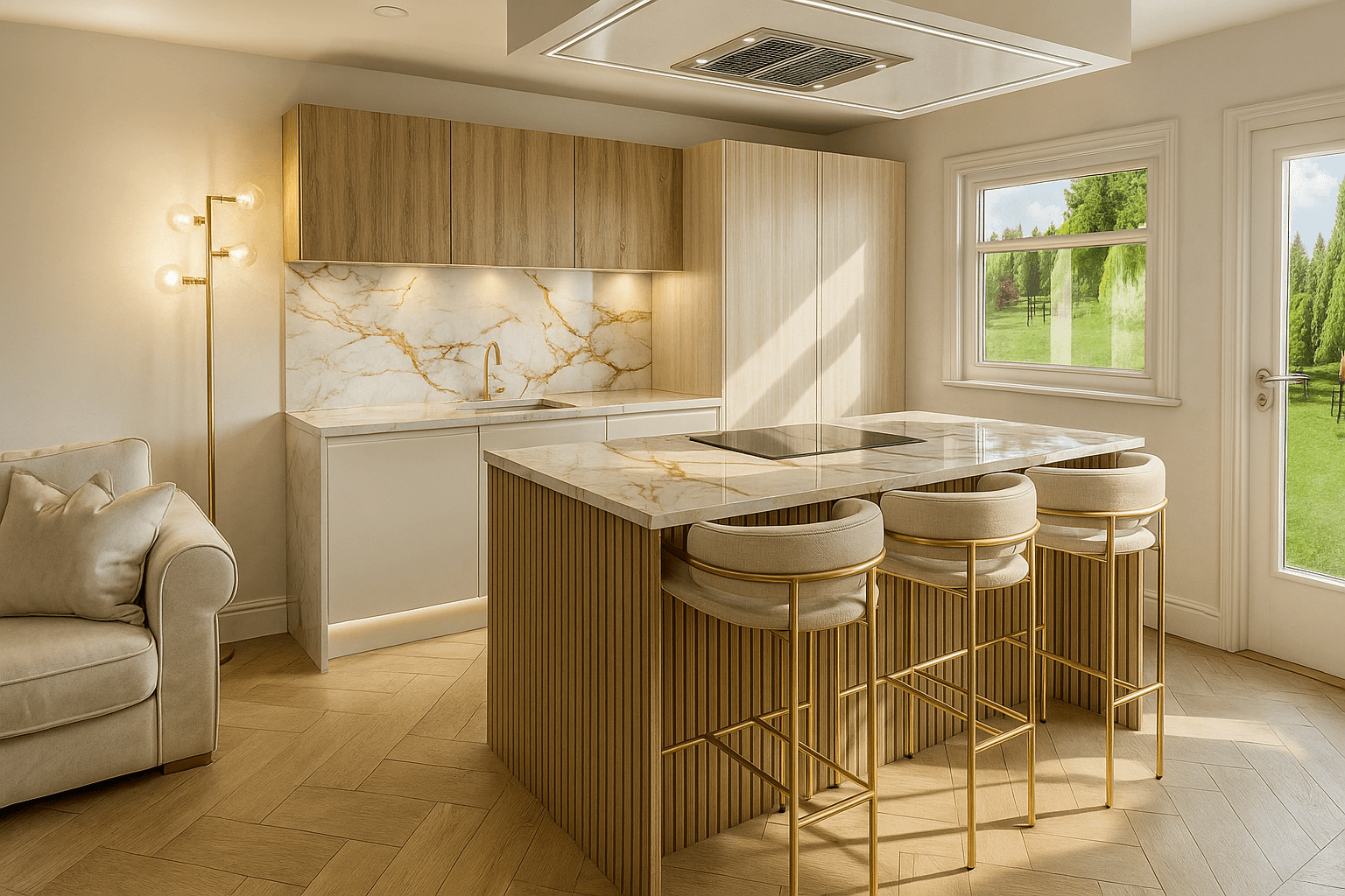 Unique White Oak and Cordoba Sonoma Kitchen Design